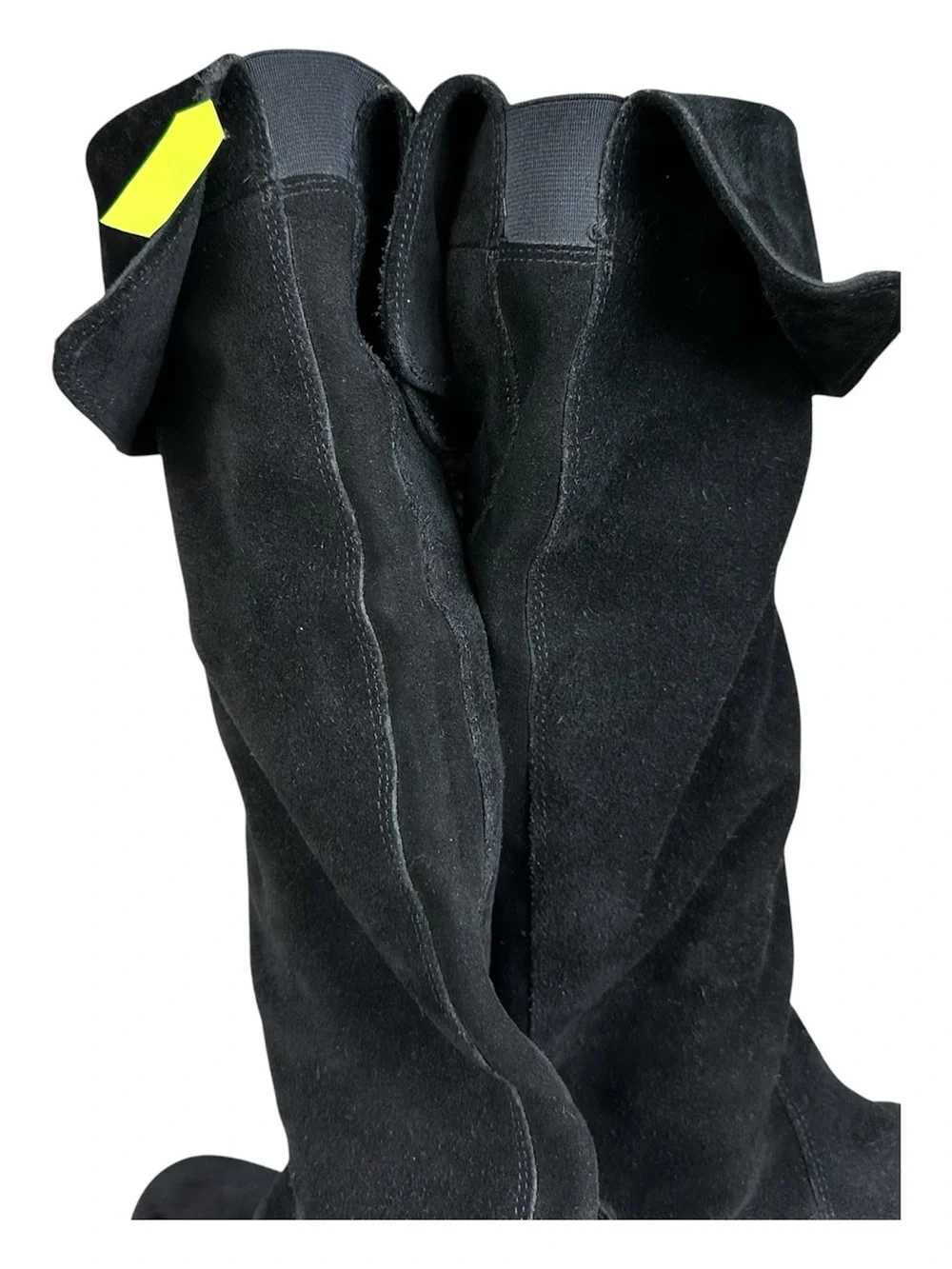 GIANNI BINI Women’s Black‎ Suede Knee-High Cuffed Boots Flats Size 7.5M